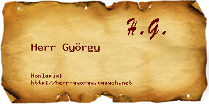 Herr György névjegykártya